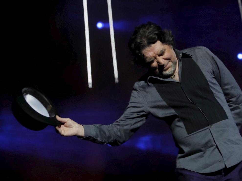 Joaquín Sabina, en el concierto del año pasado en el pabellón Príncipe Felipe.