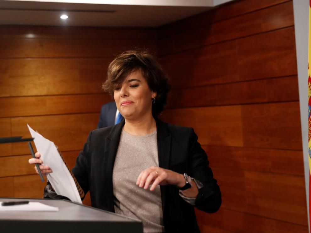 La vicepresidenta del Gobierno, Soraya Sáenz de Santamaría.