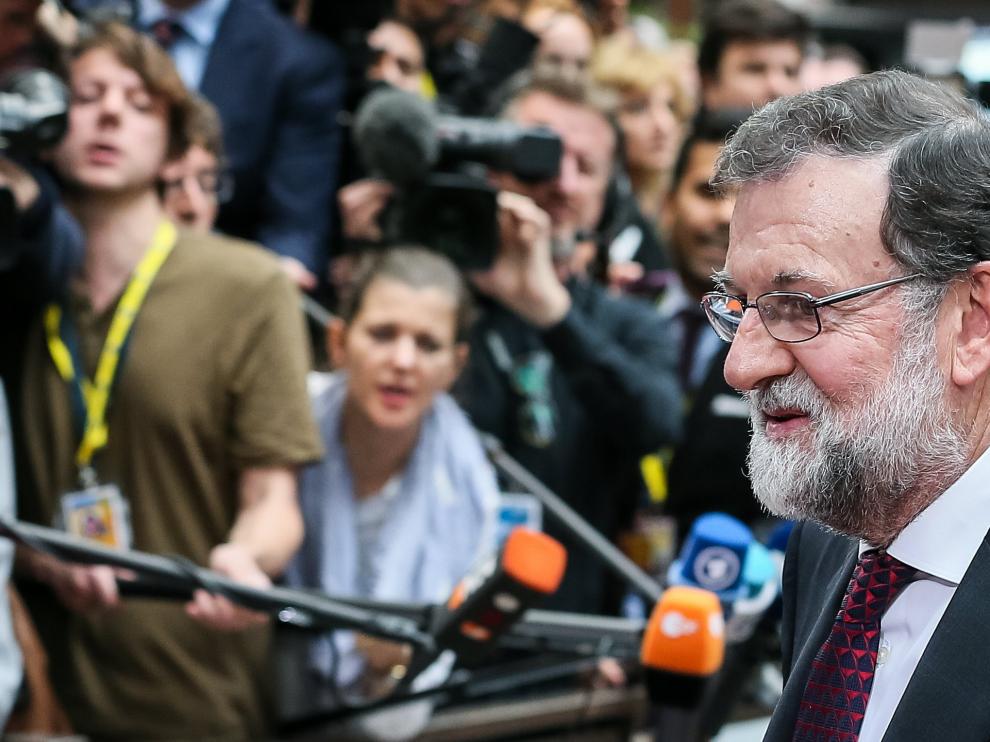 Mariano Rajoy, a su llegada a la cumbre de Bruselas