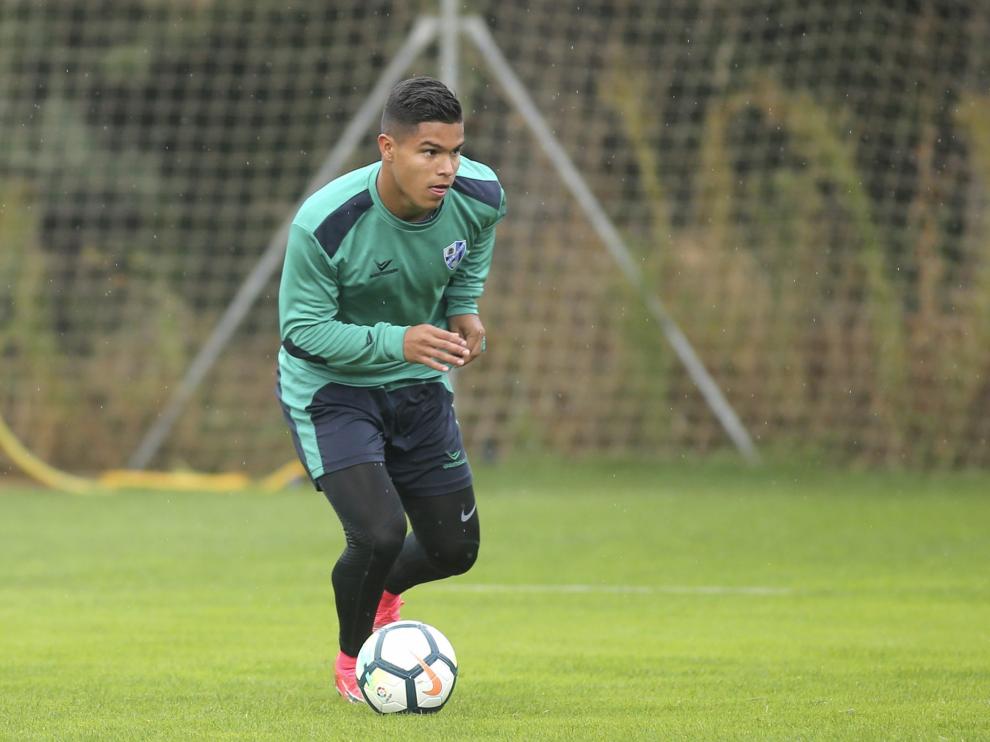 Cucho, durante un entrenamiento esta semana en el IES Pirámide.