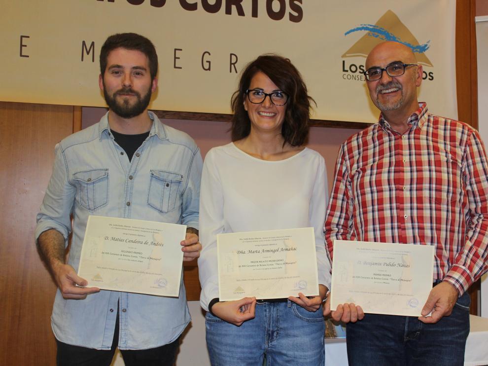En la foto de los tres ganadores, de izquierda a derecha, Candeira, Armingol y Pulido.