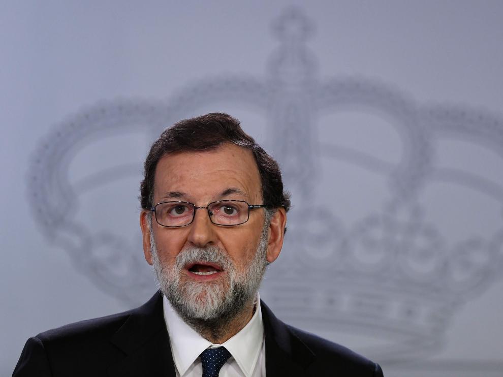 Mariano Rajoy, durante su comparecencia