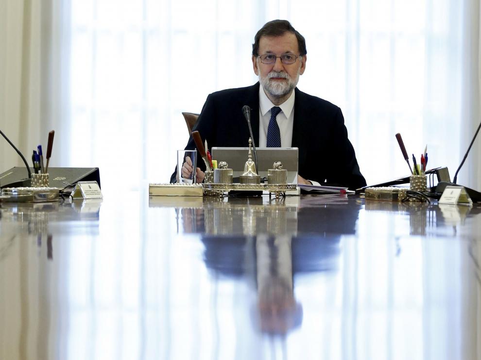 Mariano Rajoy, en el Consejo Extraordinario de Ministros.
