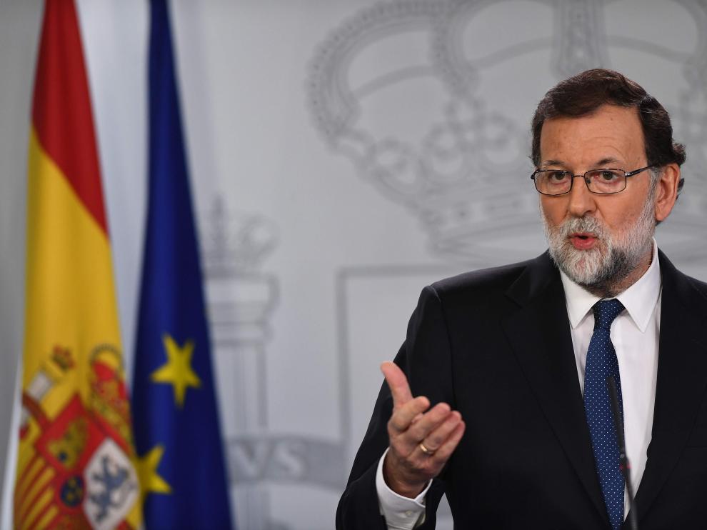Rajoy durante su comparecencia.