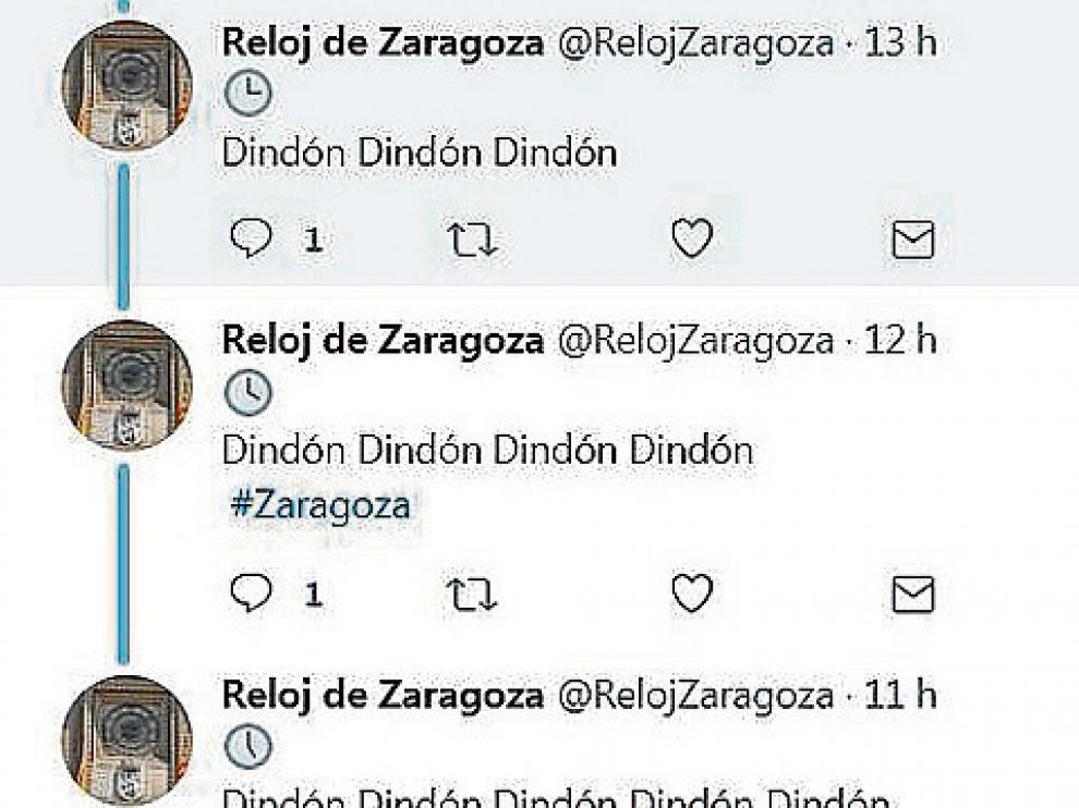 Los tuits de @RelojZaragoza.