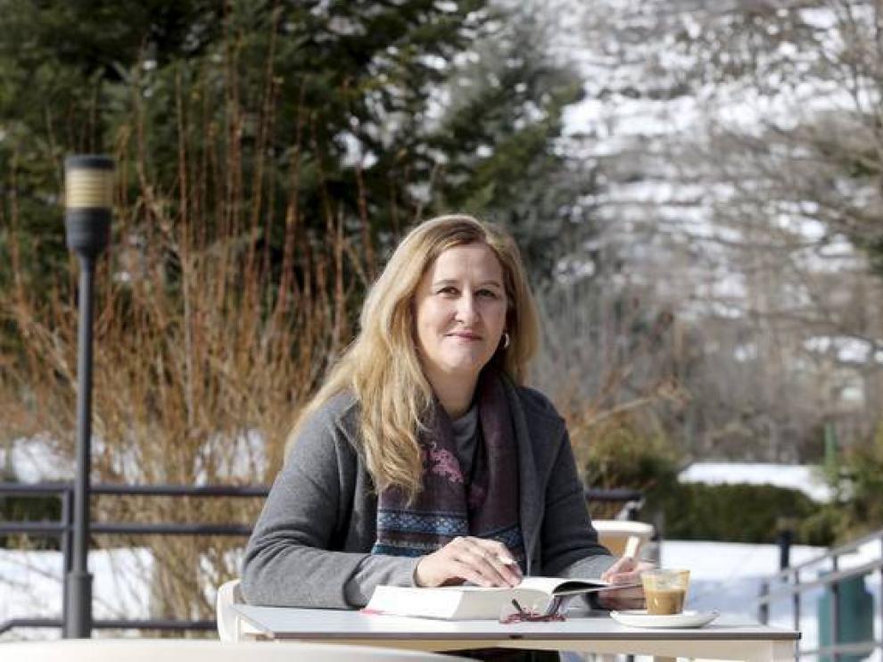 Gabás, en Benasque, durante la presentación de su libro 'Como fuego en el hielo'.