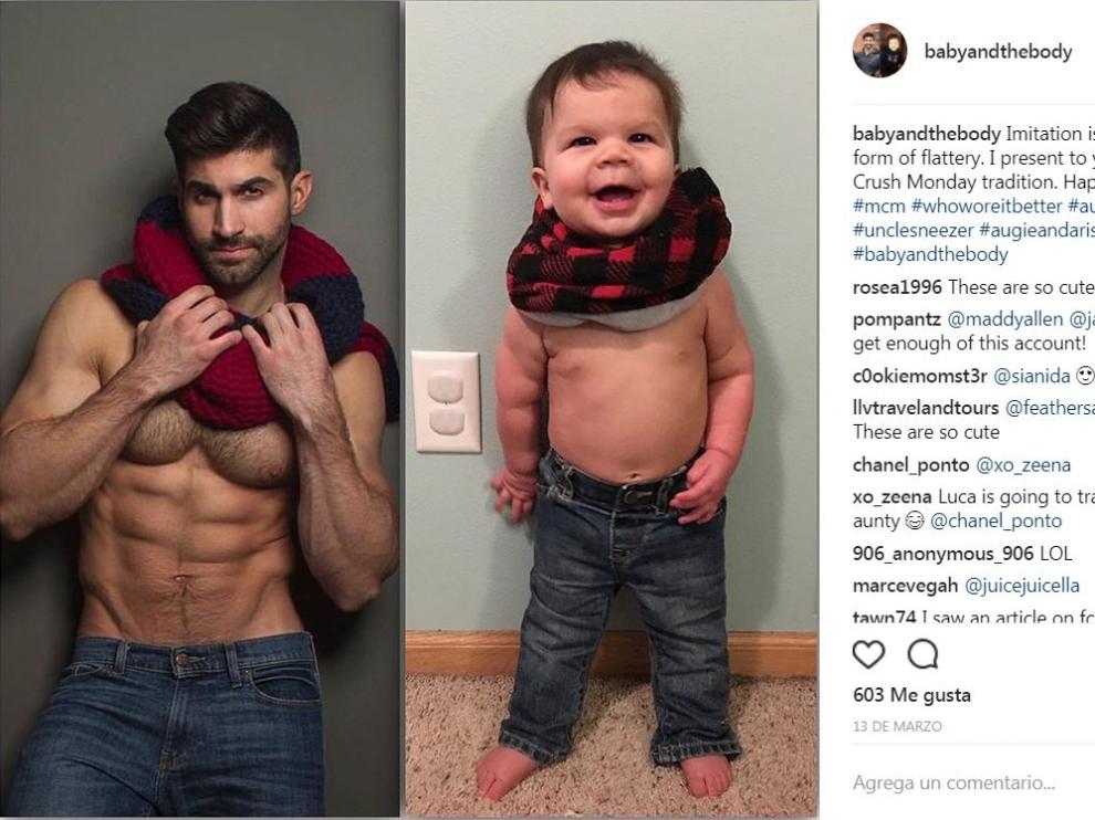 Augie y su tío, a cuál más guapetón.