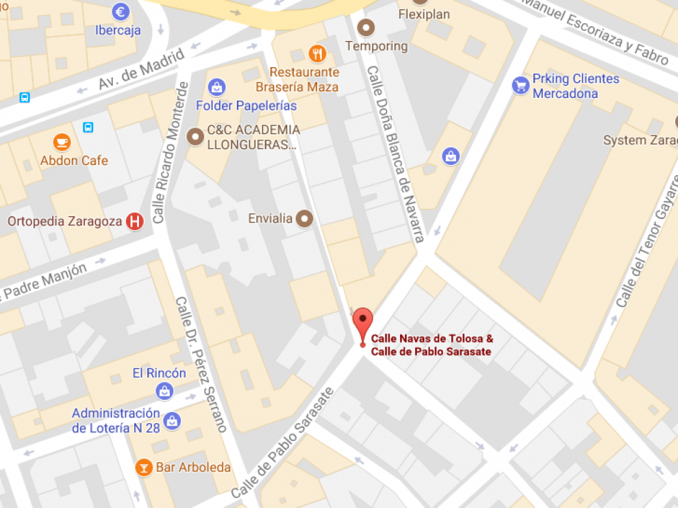 Calle de Navas de Tolosa con Pablo Sarasate.