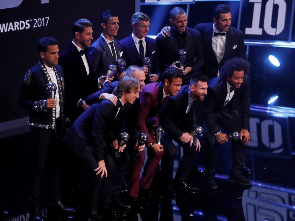 Los once jugadores elegidos esta noche por la FIFA.