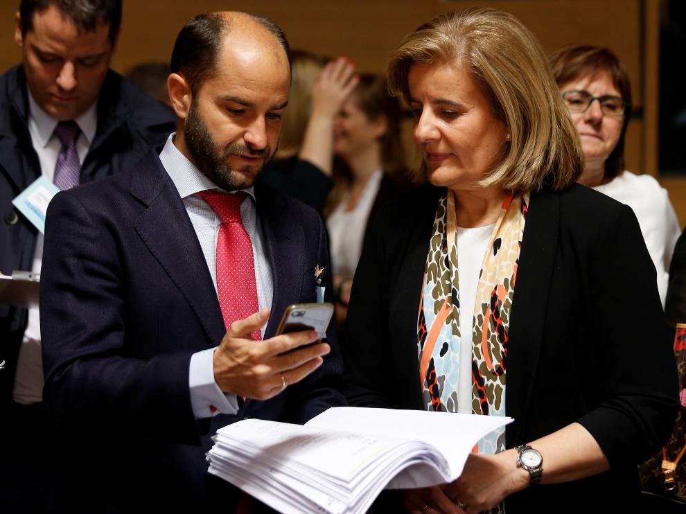 La ministra de Empleo española, Fátima Báñez, en la reunión de ministros celebrada en Luxemburgo.
