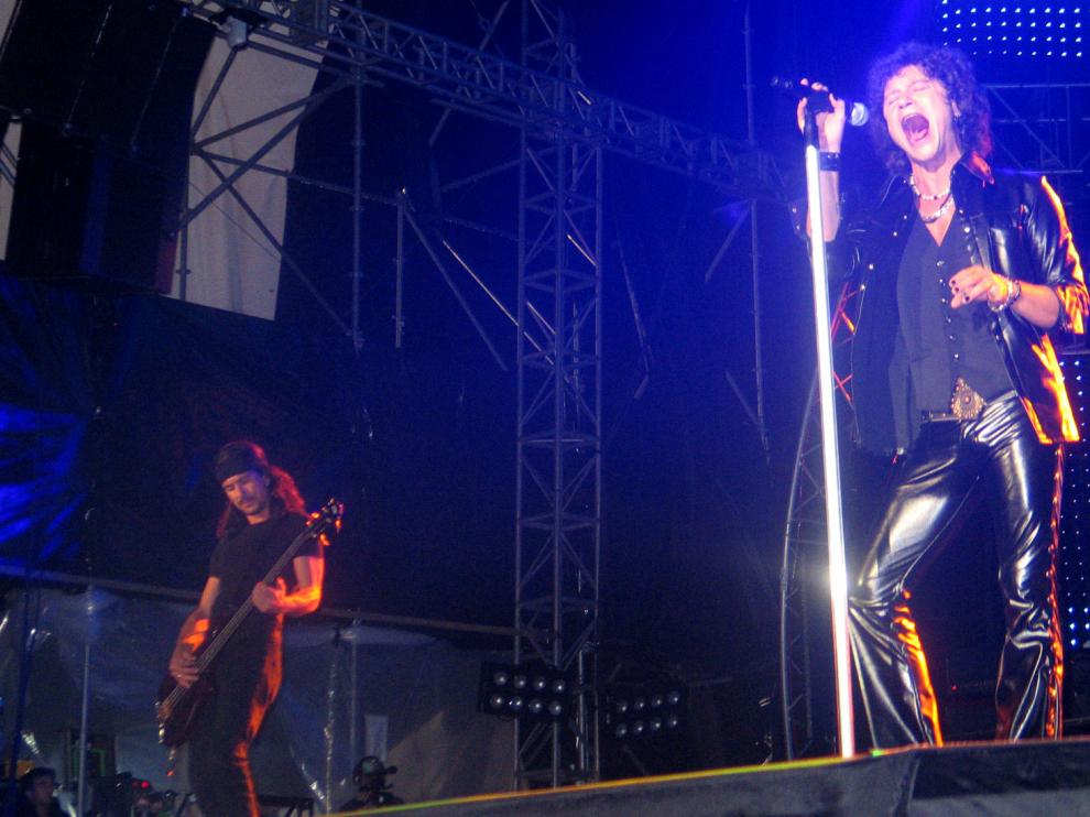 Bunbury y Cardiel durante el ensayo general del concierto de Héroes del Silencio en Guatemala