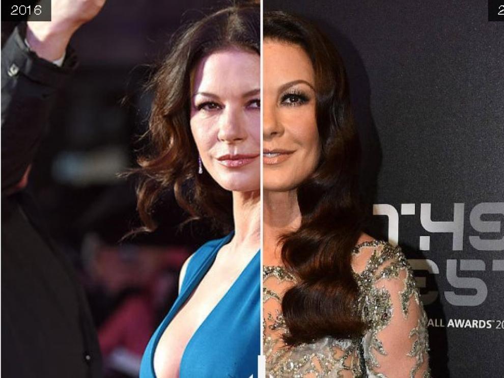 Catherine Zeta Jones, antes y después