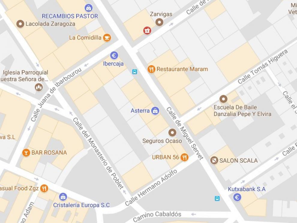 Tramo de la calle de Miguel Servet entre las calles Juana de Ibarburu y Hermano Adolfo