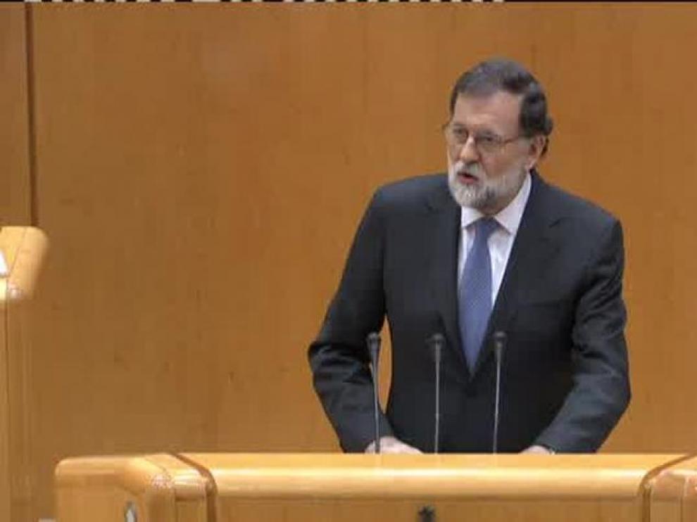 Rajoy: "No hay alternativa al 155, estamos ante una violación palmaria de la democracia"