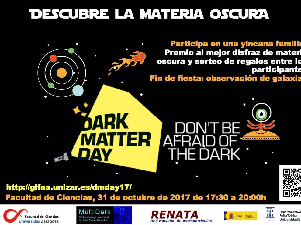 Cartel del Día de la Materia Oscura que se celebra en la Universidad de Zaragoza