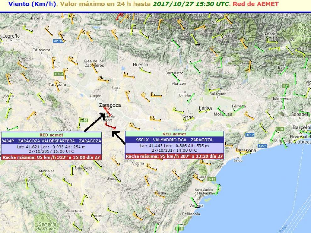 Imagen compartida en Twitter por la Aemet