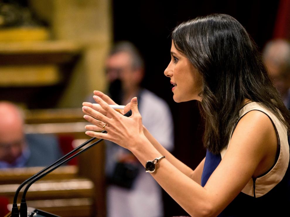 Inés Arrimadas, este jueves en el Parlament catalán.