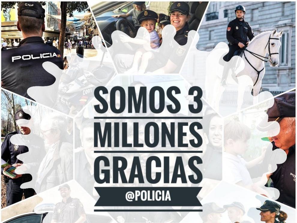 Ha sido en el perfil de Twitter (@policia) donde el cuerpo ha anunciado este logro.