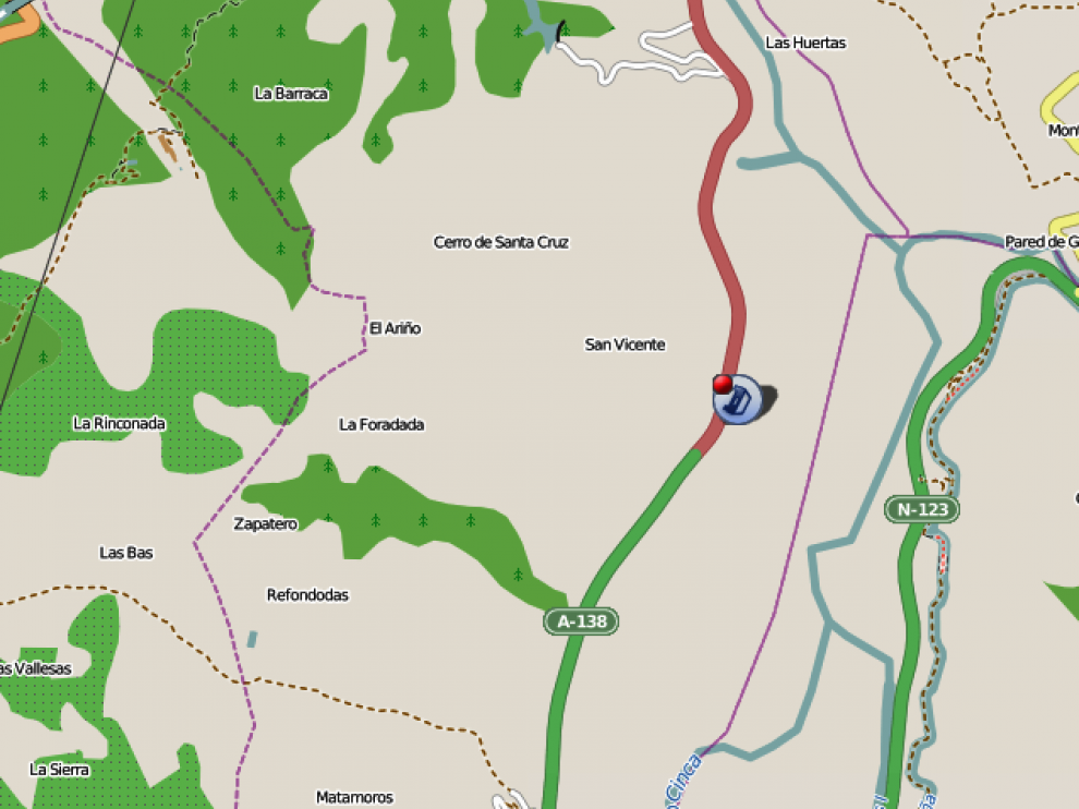 Kilómetro 3.8 de la A-138
