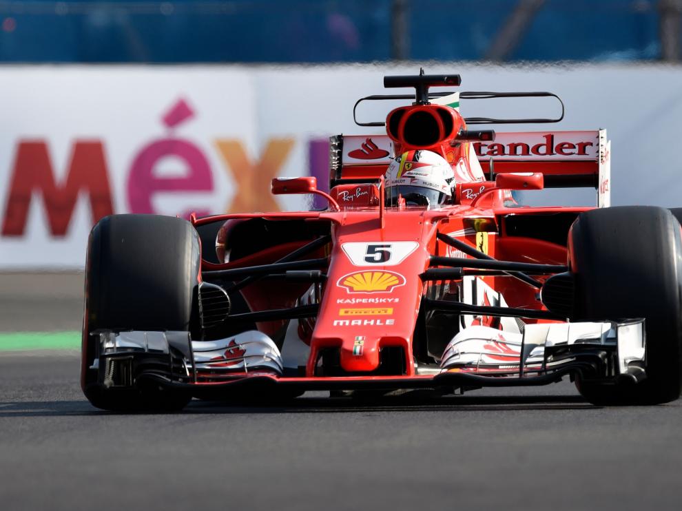 Vettel durante la clasificación del GP de México.