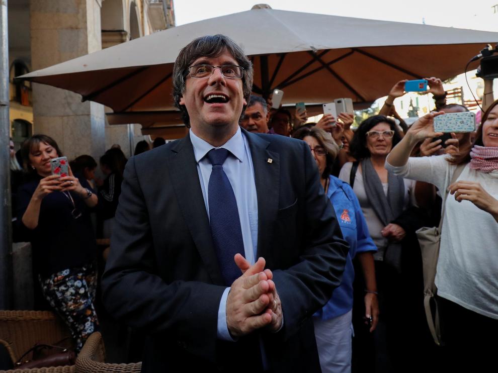 Puigdemont, feliz en Girona