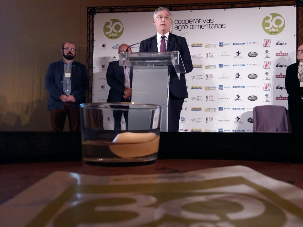 Joaquín Olona en el aniversario de las Cooperativas Agroalimentarias de Aragón.