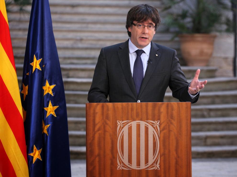Declaración de Puigdemont en TV3