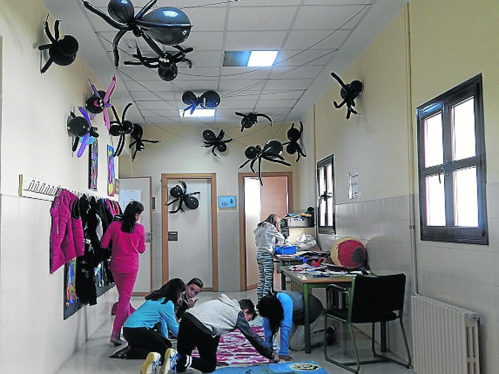 Inquietante interior del colegio Palmireno de Alcañiz.