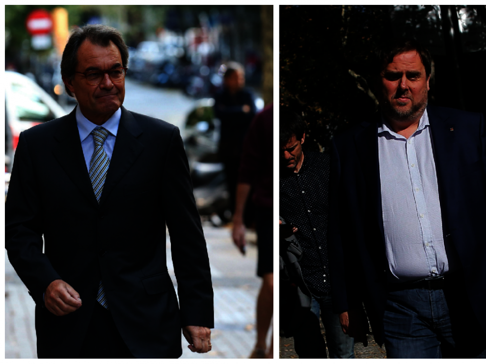 Artur Mas y Oriol Junqueras cuando han acudido a las reuniones de sus partidos.