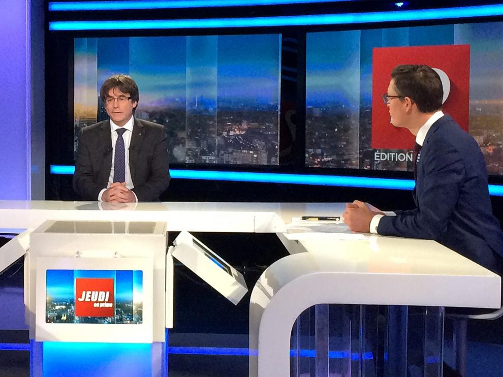 Carles Puigdemont, durante la entrevista