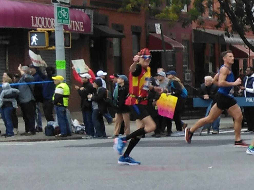 Julio Navaz, aragonés participante en el maratón de Nueva York.