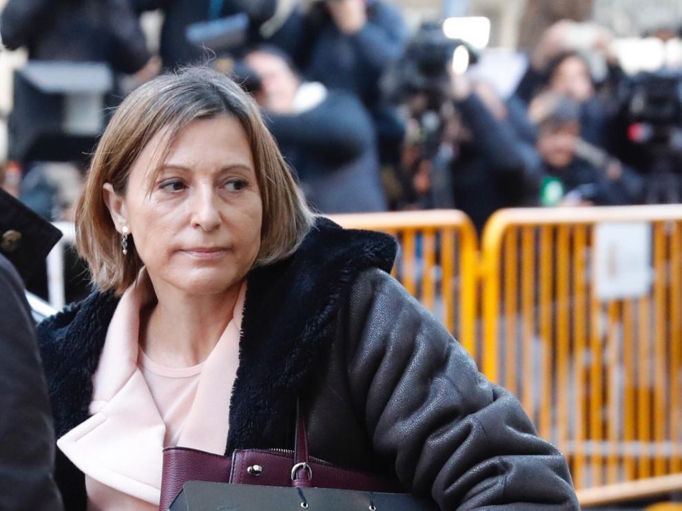 Forcadell a su llegada este jueves al Supremo.
