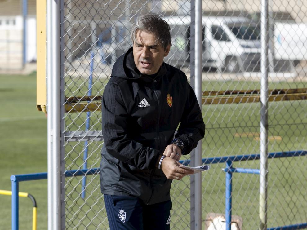 Natxo González, en un entrenamiento de esta semana en la Ciudad Deportiva.