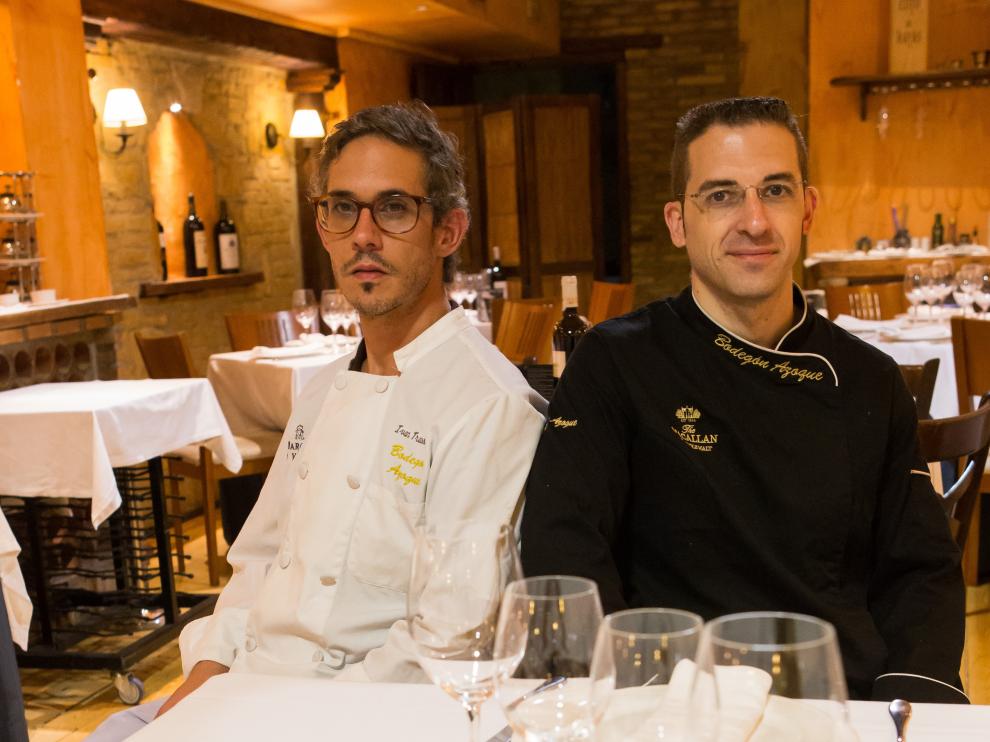 El chef, Iván Trasobares -izquierda- y el maître, José María Fontanellas.