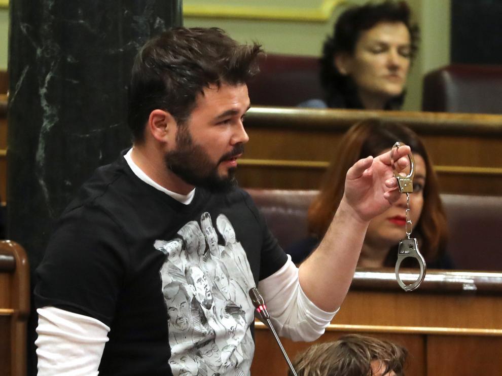 Rufián en el Congreso este miércoles.