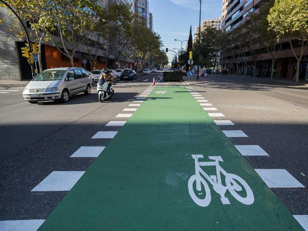 Anteriores obras del carril bici en la avenida Gómez Laguna