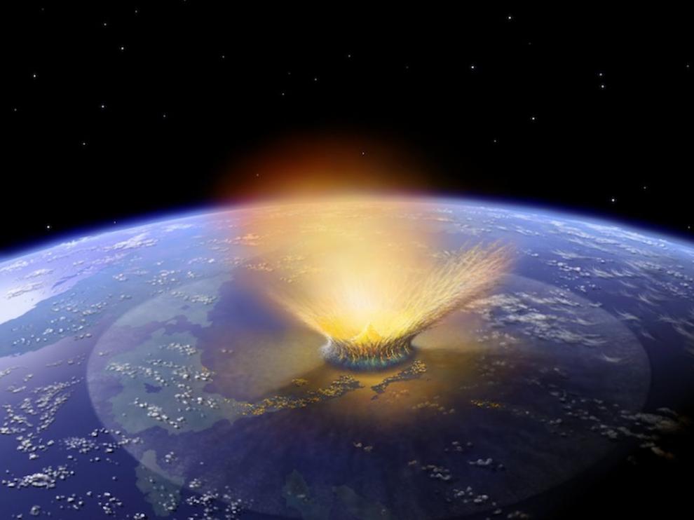 Recreación del impacto meteorítico que causó la extinción de los dinosaurios