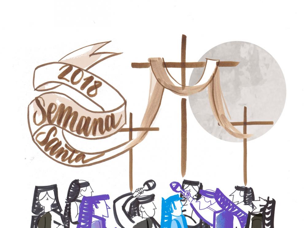 Imagen del cartel anunciador de la Semana Santa 2018.