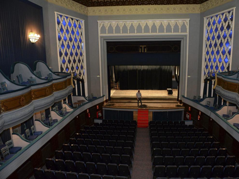 Interior del teatro Marín de Teruel, edificio modernista restaurado hace un año
