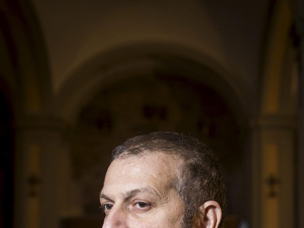 El padre Jacques Mourad, en la iglesia de Santa Engracia.