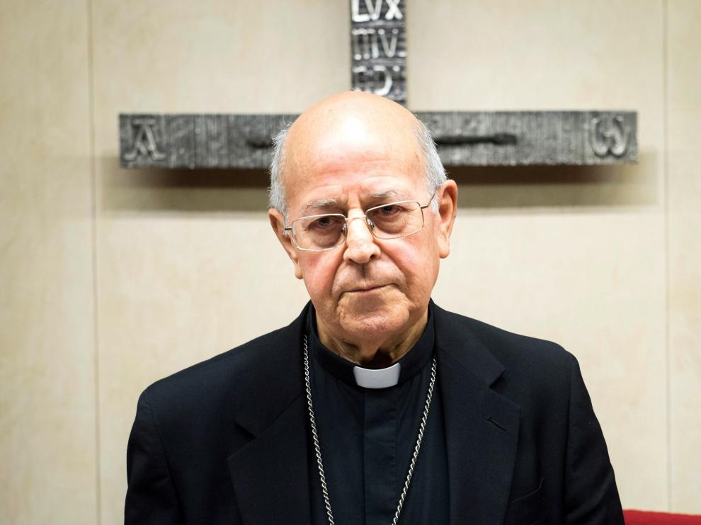 El cardenal, arzobispo de Valladolid y presidente de la Conferencia Episcopal Española (CEE), Ricardo Blázquez, durante la CX Asamblea Plenaria de la Conferencia Episcopal Española, donde los obispos de la CEE se reúnen en la 110º Asamblea Plenaria que inaugura el cardenal su presidente, con un discurso en el que ofrece la visión de la Iglesia española sobre distintos asuntos de la actualidad.