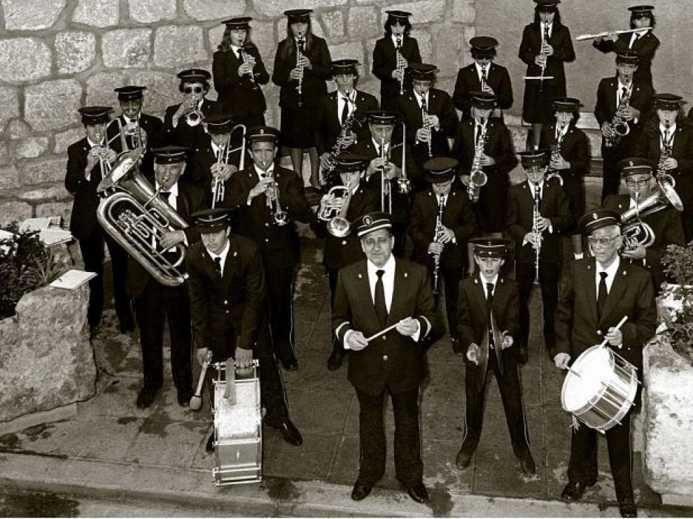 La Banda Municipal de Andorra, en un concierto en agosto de 1983.