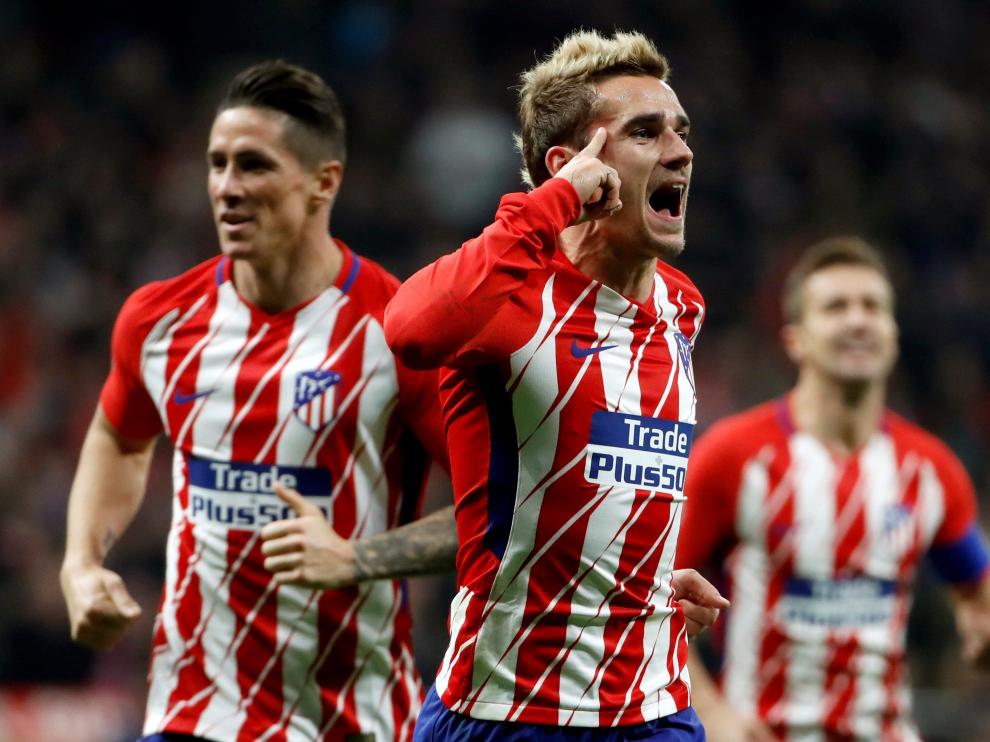 Griezmann celebra su gol ante la Roma