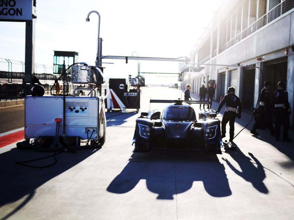 El Ligier que conducirá Alonso en Daytona, esta mañana en Motorland.