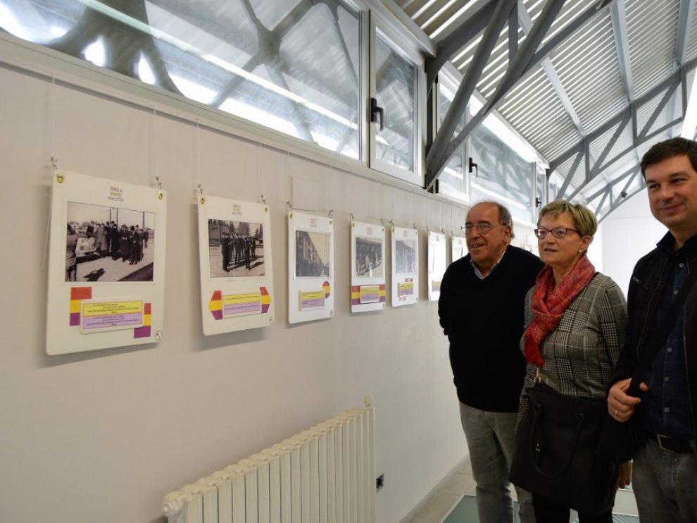 Raymond Villalba, Claudine Bonhomme y Luis Arduña durante la presentación de la muestra