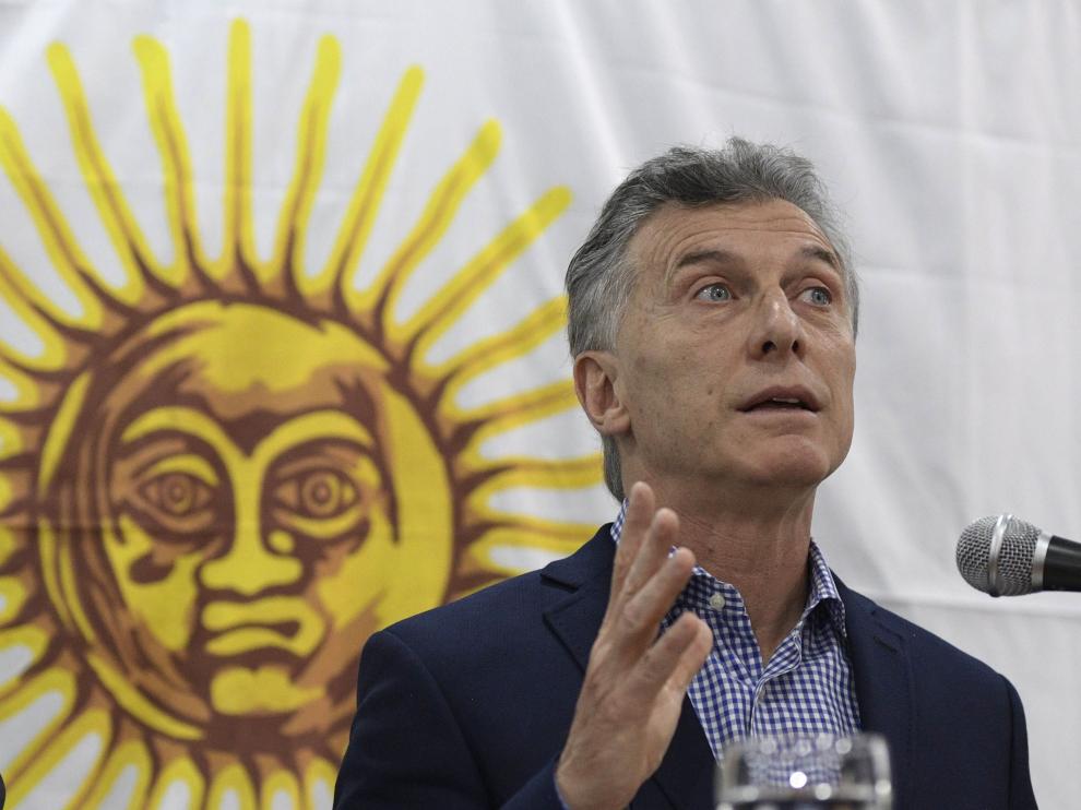 Mauricio Macri, presidente de Argentina, compareciendo antes los medios.