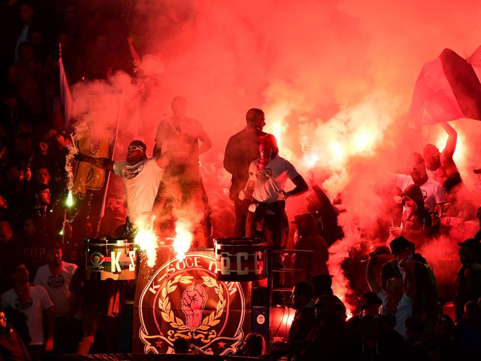 Seguidores del PSG durante el partido contra el Niza el pasado 27 de octubre