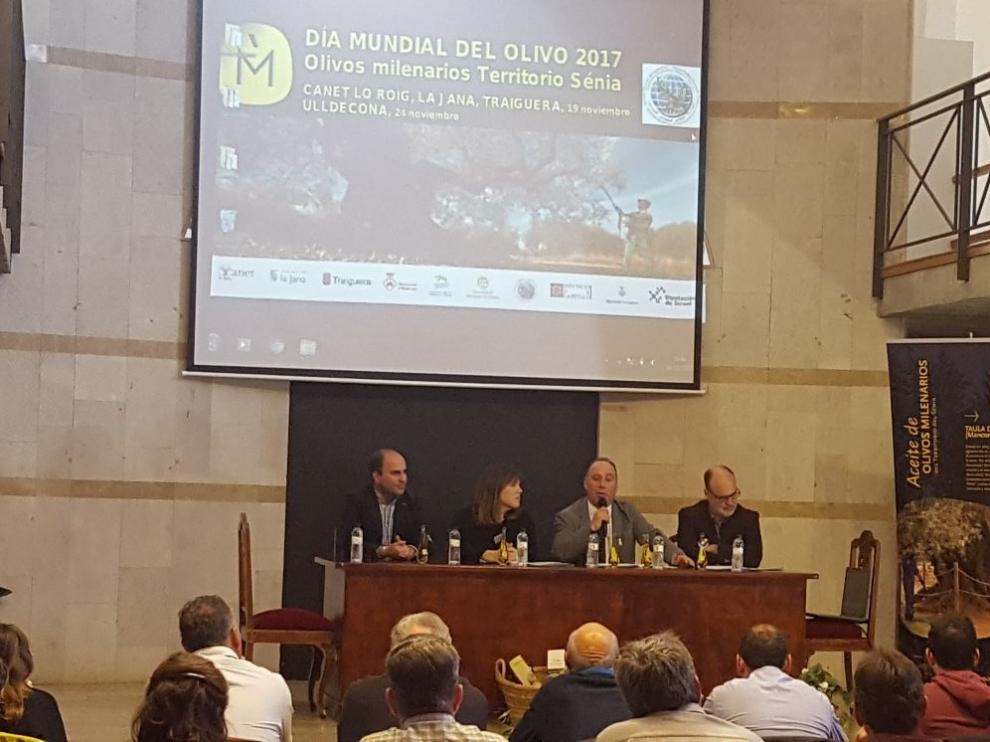 El representante de la Diputación de Teruel, durante su intervención en Ulldecona.