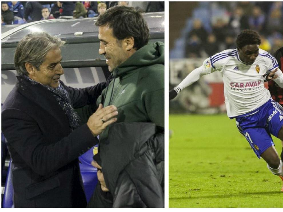Natxo, Benito y Ángel Martínez, hace 364 días en el Real Zaragoza-Reus jugado en La Romareda, con ellos formando parte del cuadro catalán.