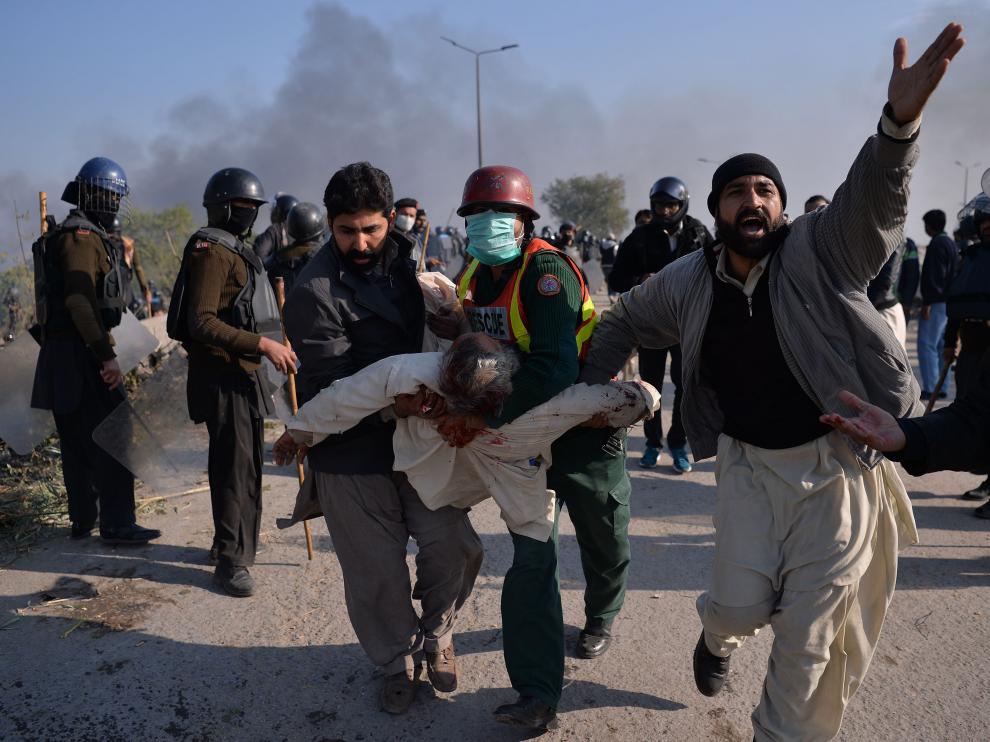 Imagen de disturbios en Islamabad.